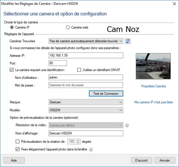 dans IP Camera Viewer